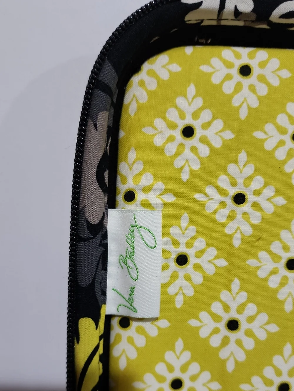 Vera Bradley Stylish Black and Yellow Floral Laptop Case Bag